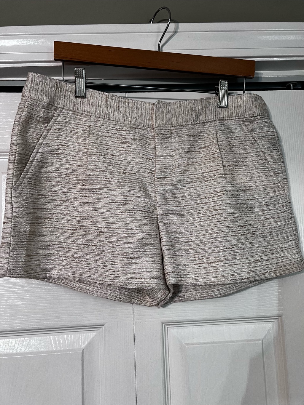 Banana Republic Dressy Shorts With Gold Metallic Threads.